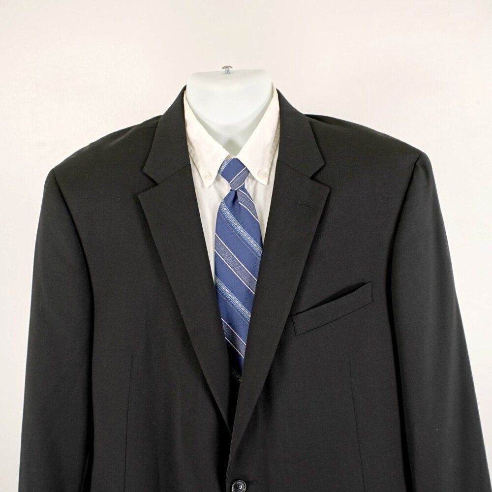 Tommy Hilfiger Wool Blend Black 2 Button Blazer 44L Tagged 48L Has Been Tailored